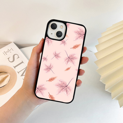 Pink Leaf Glass Case