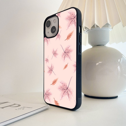 Pink Leaf Glass Case