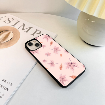 Pink Leaf Glass Case