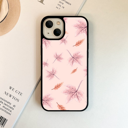 Pink Leaf Glass Case