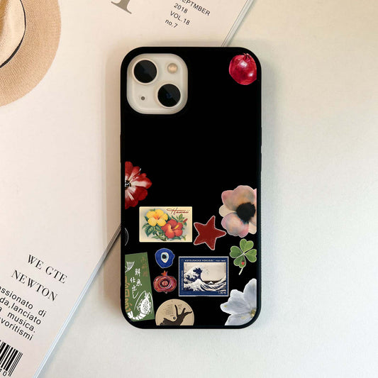 Vintage Travel Collage Glass Case