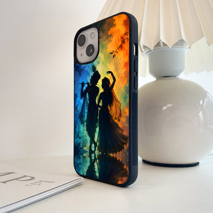 Radha Krishna Divine Dance Glass Case