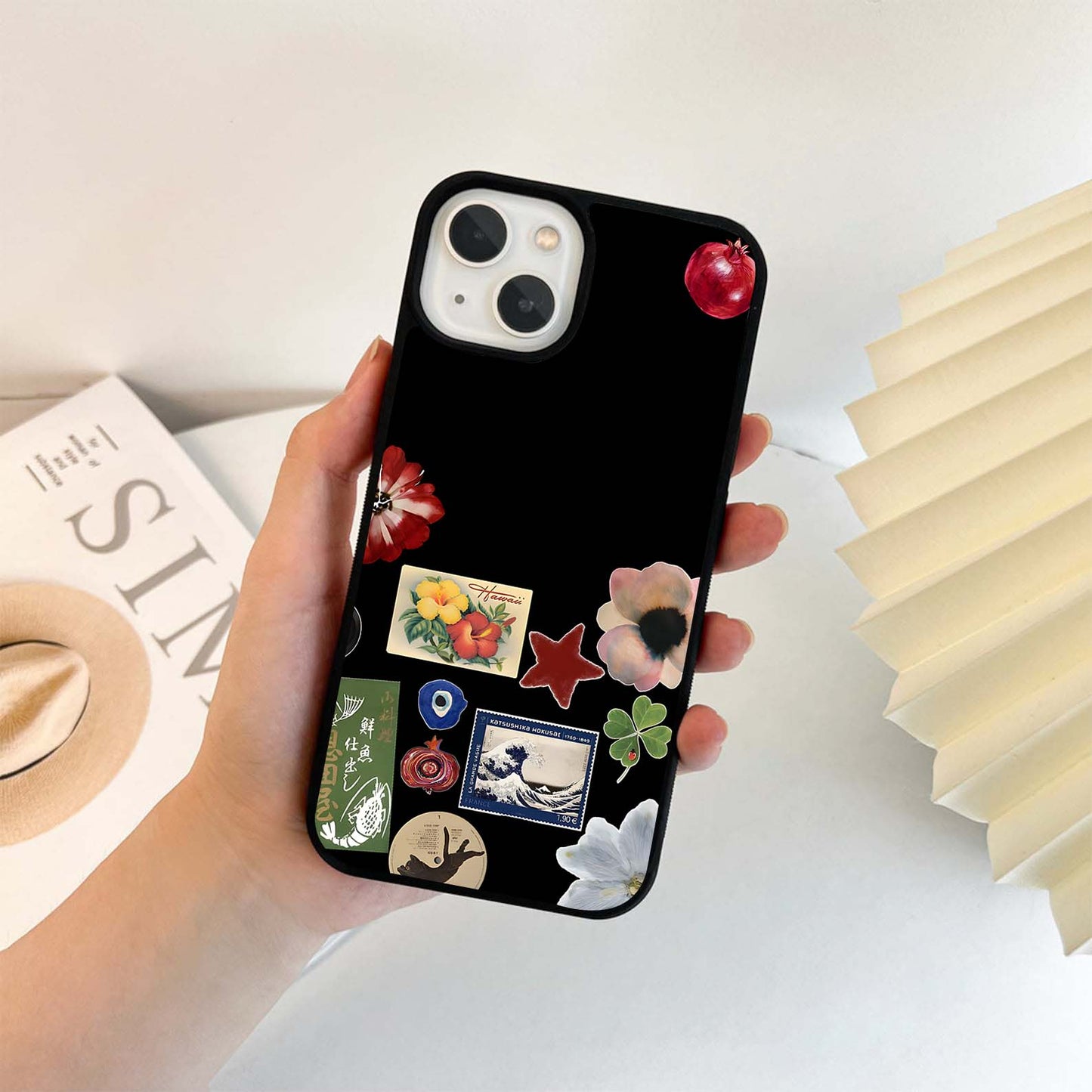 Vintage Travel Collage Glass Case