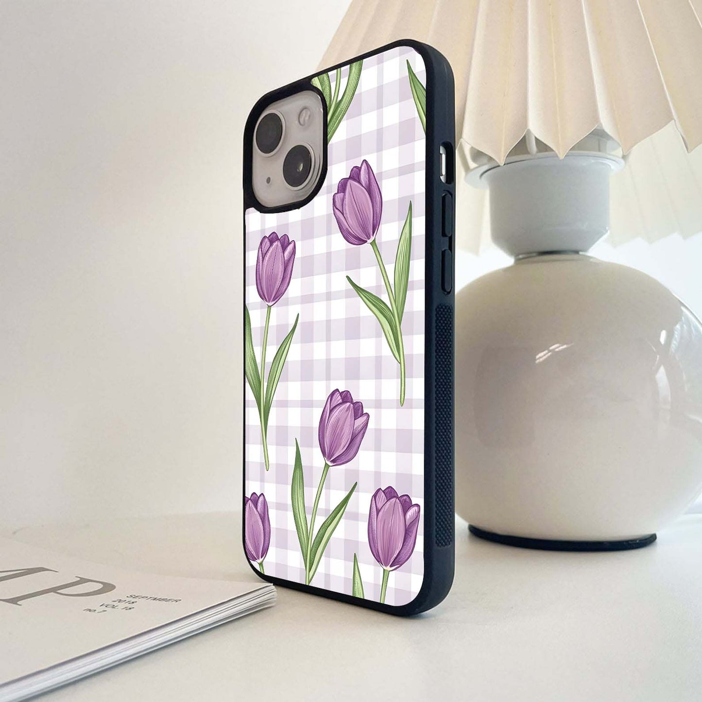 Lilac Picnic Petals Glass Case