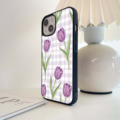 Lilac Picnic Petals Glass Case