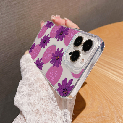 Abstract purple Flower Clear Silicon Case Cover