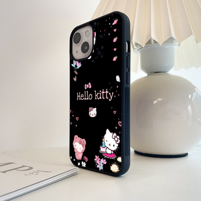 Black Background & Hello Kitty Glass Case