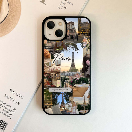 Paris Aesthetic Collage Glass Case