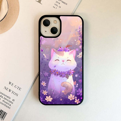 Lavender Cat Bliss Glass Case