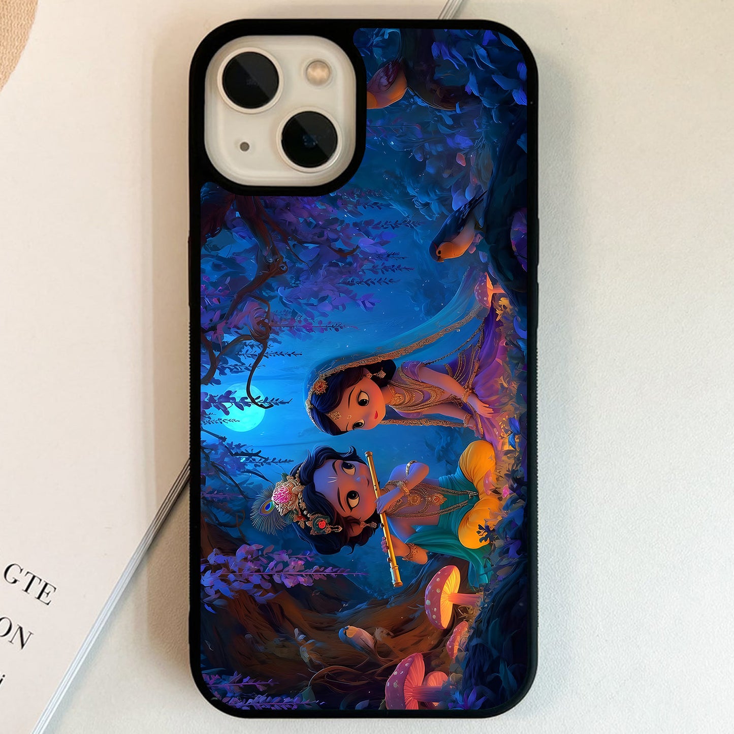 Radha Krishna Enchanted Glass Case