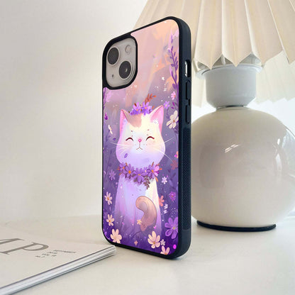 Lavender Cat Bliss Glass Case