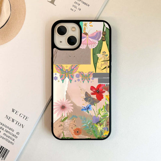 Whimsical Butterfly Garden Glass Case