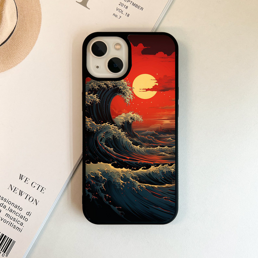 Sunset Wave Scenery Glass Case