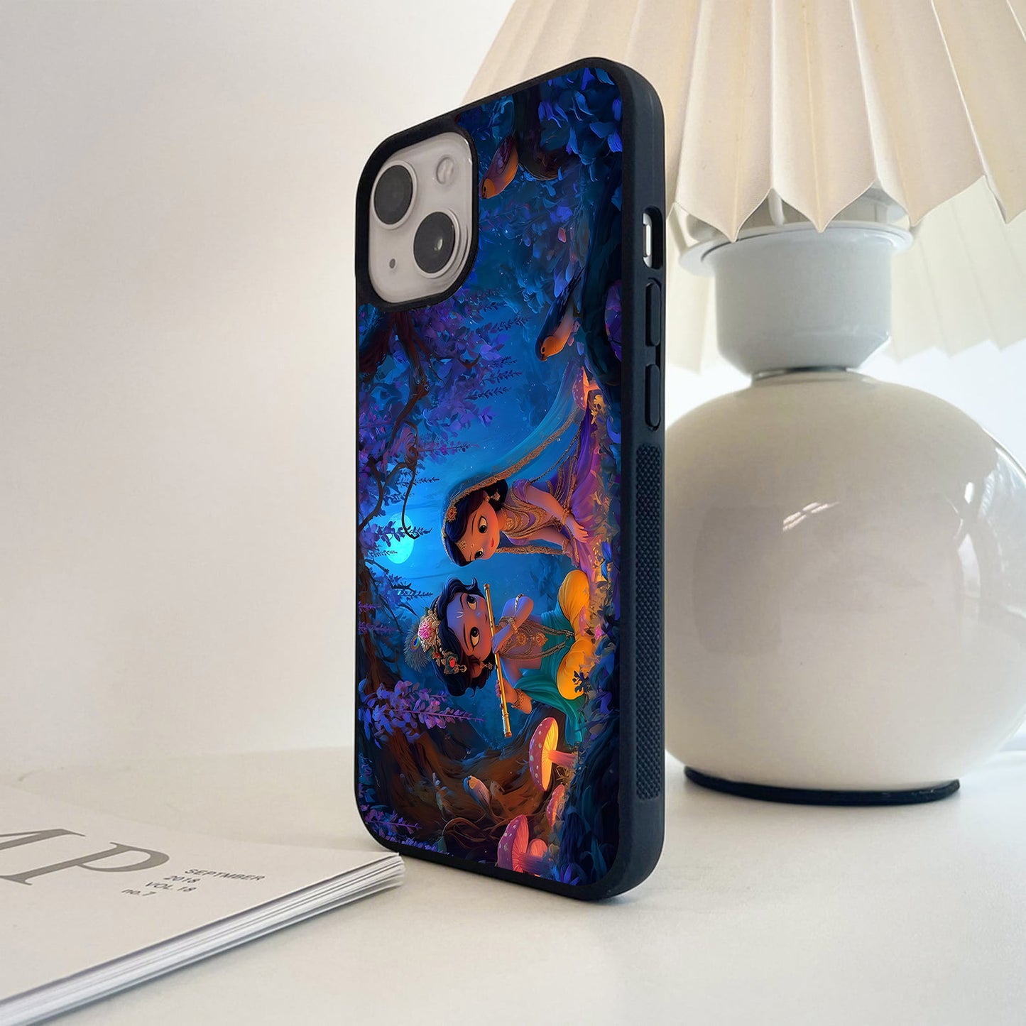 Radha Krishna Enchanted Glass Case