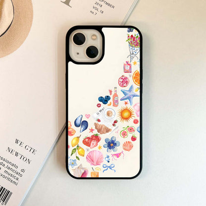 Aesthetic Colorful Doodles Glass Case