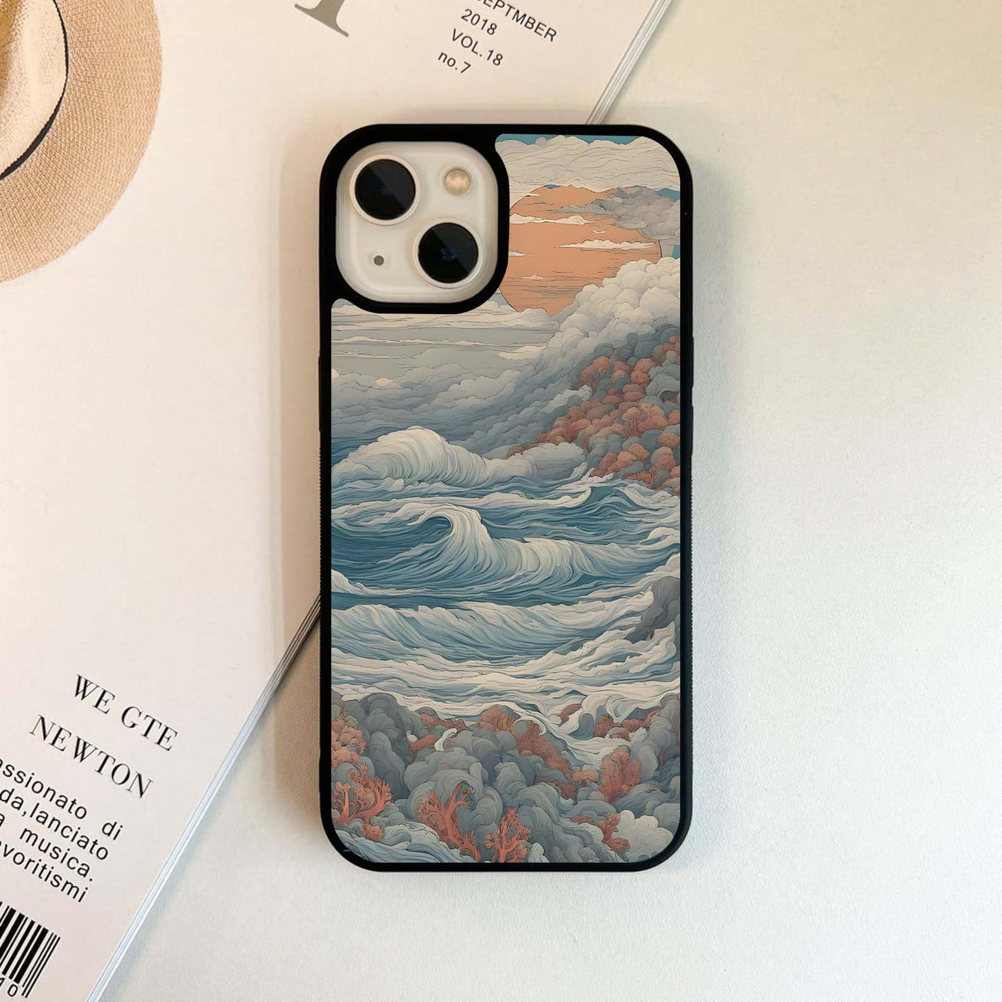 Pastel Wave Painting Glass Case