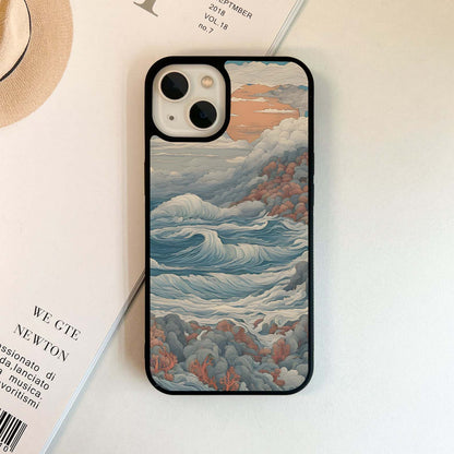 Pastel Wave Painting Glass Case