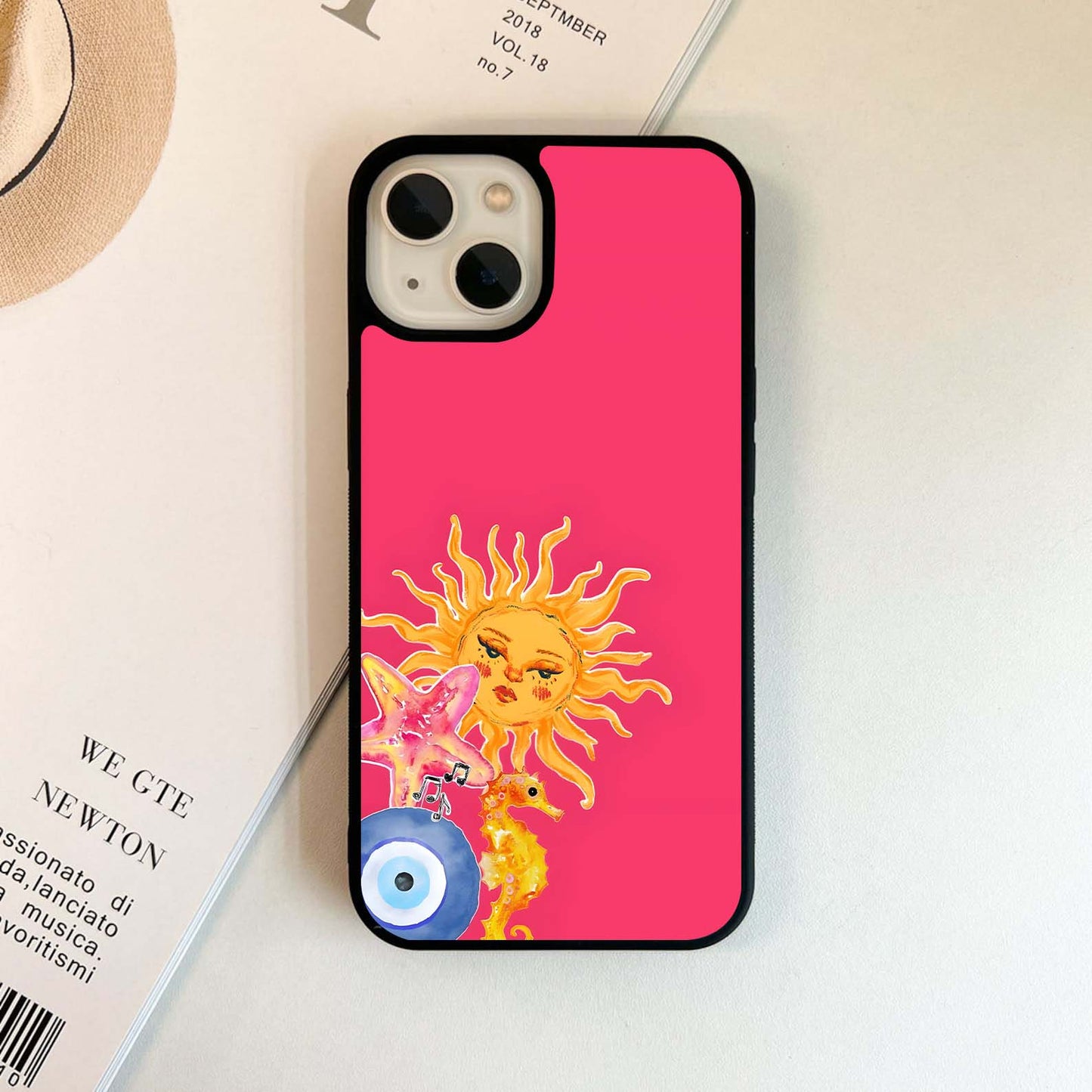 Simple Pink Groovy Sun Glass Case