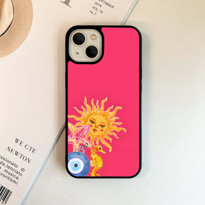 Simple Pink Groovy Sun Glass Case