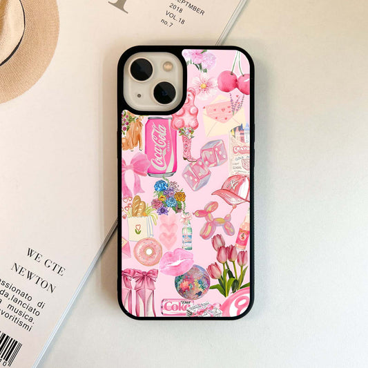 Pink Retro Pop Collage Glass Case