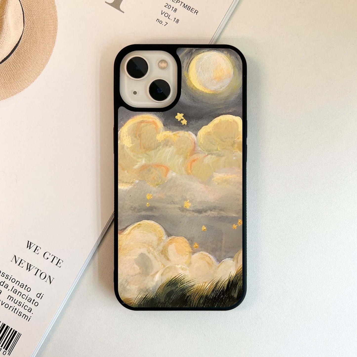 Golden Cloud Whispers Glass Case