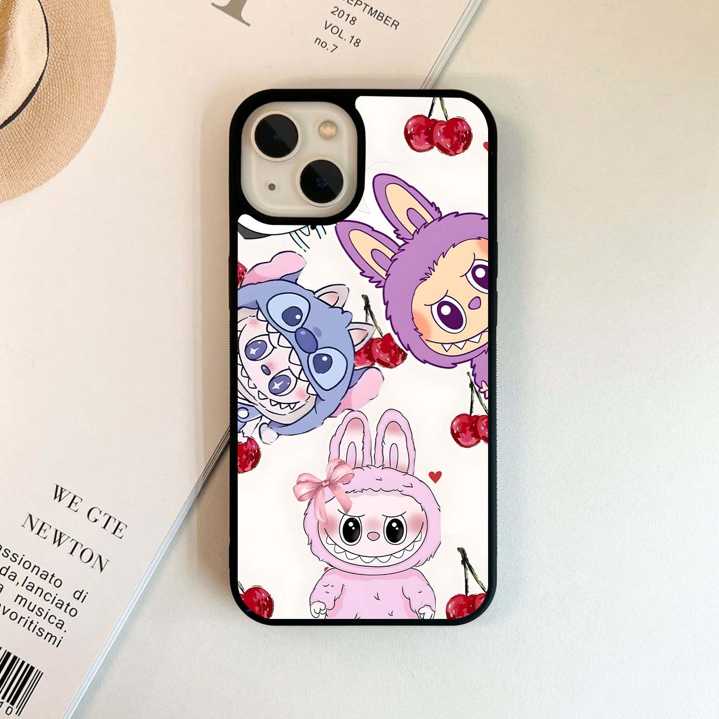 Labubu With Cherry Glass Case