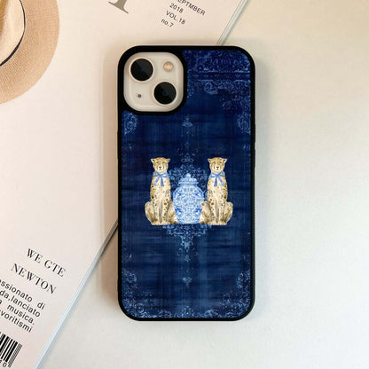 Blue Carpet Pattern Glass Case