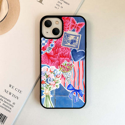 Eclectic Bloom Collage Glass Case