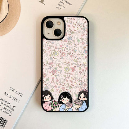 Floral Friends Girls Glass Case