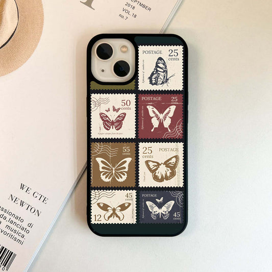 Butterfly Stamps Glass Case