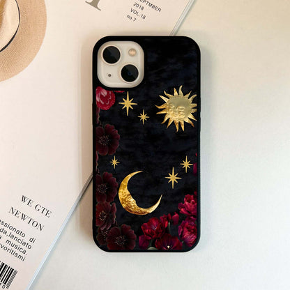 Sun Moon Flowers Glass Case