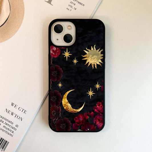 Sun Moon Flowers Glass Case