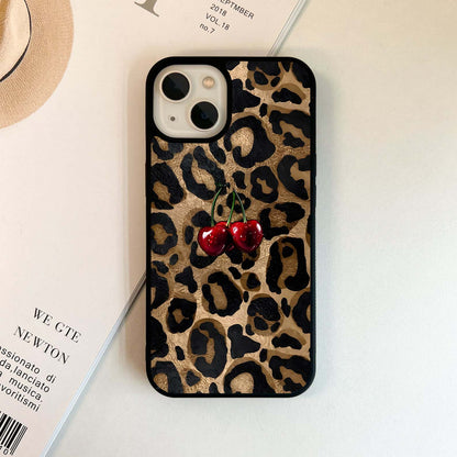 Leopard Wild Cherry Glass Case