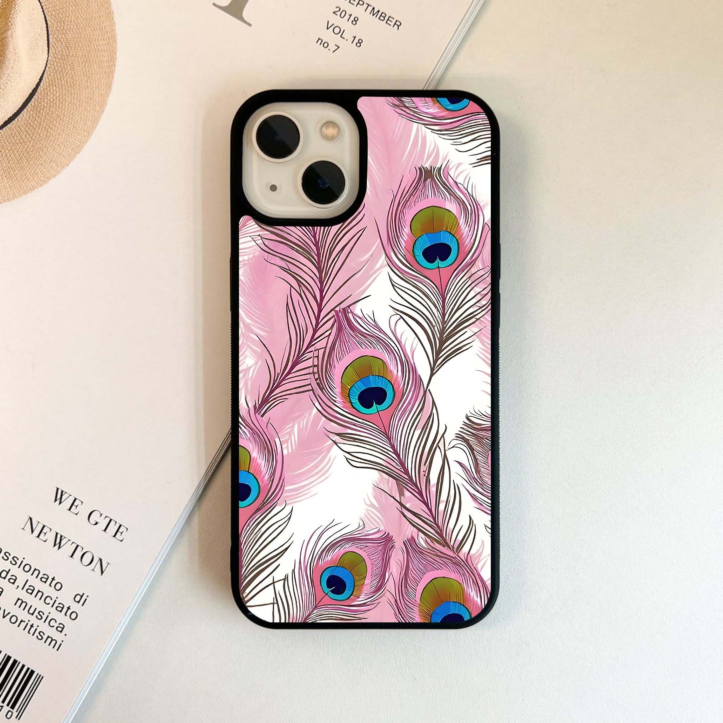 Peacock Feathers Floating Glass Case