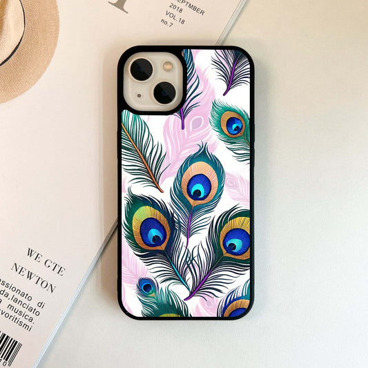 Royal Peacock Feathers Glass Case