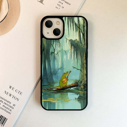 Crocodile Lake Scenery Glass Case