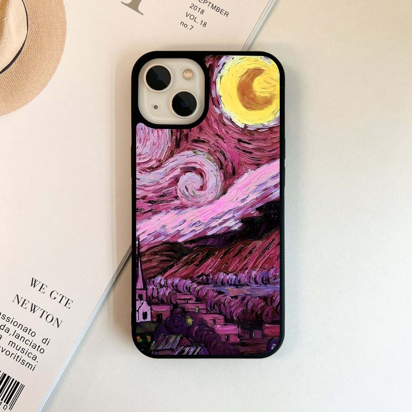 Blusshy Pink Vangogh Glass Case