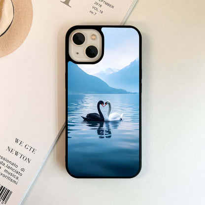 Swan Love Lake Glass Case
