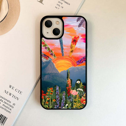 Painted Sunrise Valley Glass Case