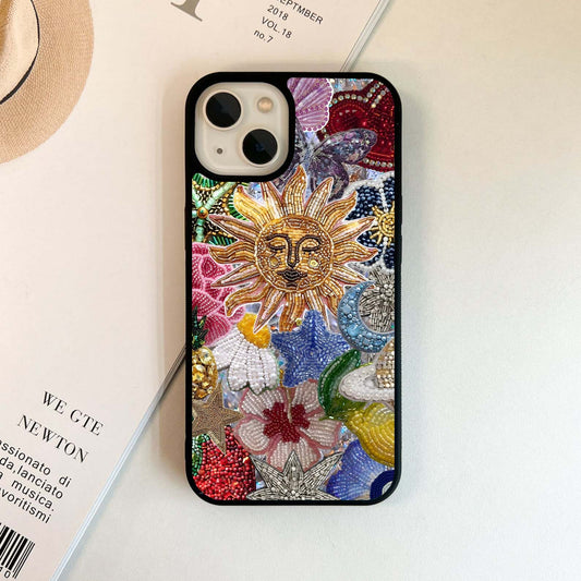 Celestial Floral and playful Glass Case