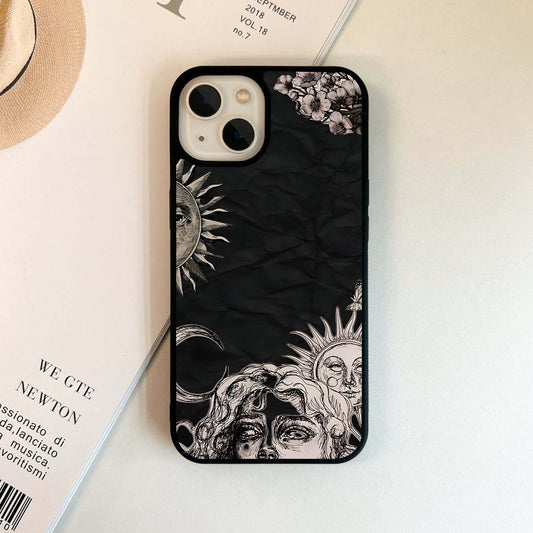 Solar Bloom Sketch Glass Case