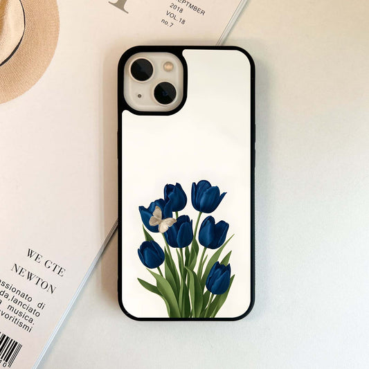 Tulip With Mini Butterfly Glass Case