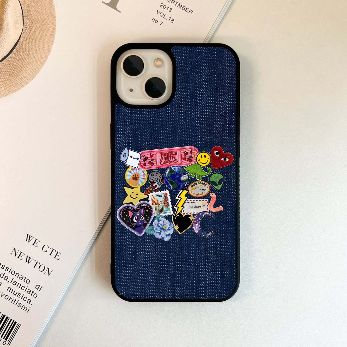 Denim patch style Glass Case