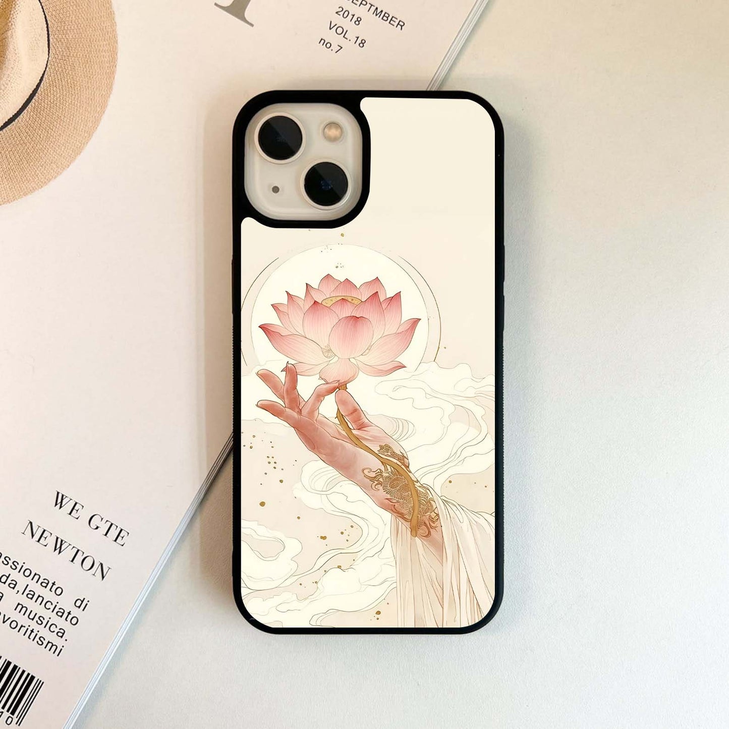 Serene Lotus Touch Glass Case