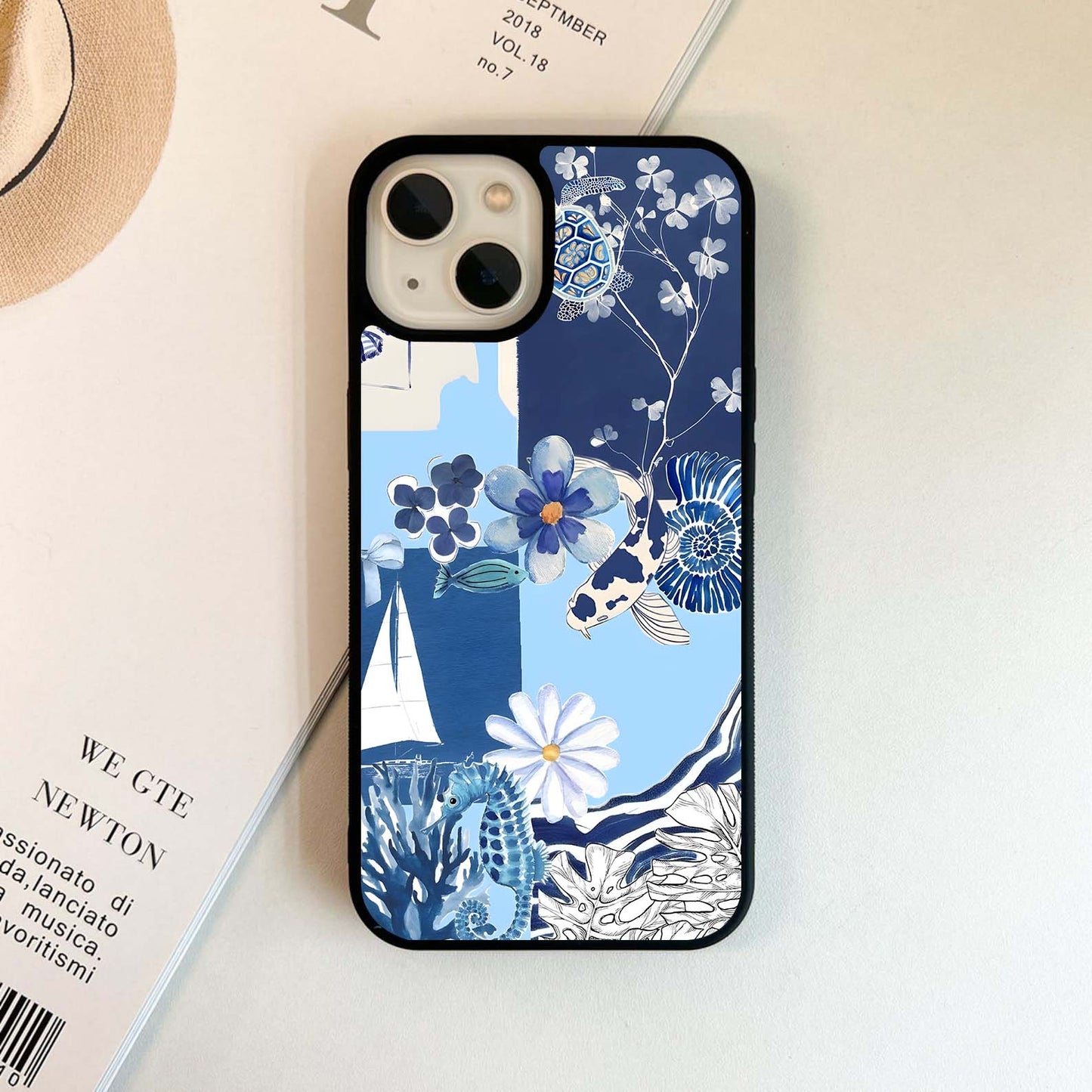 Ocean Patch Collage Glass Case