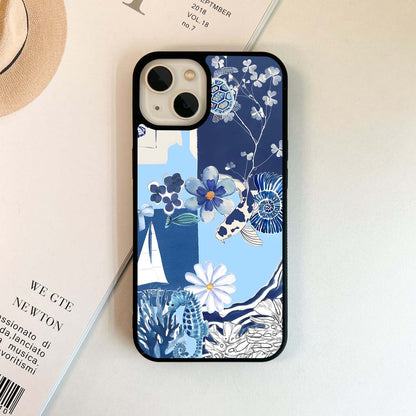 Ocean Patch Collage Glass Case