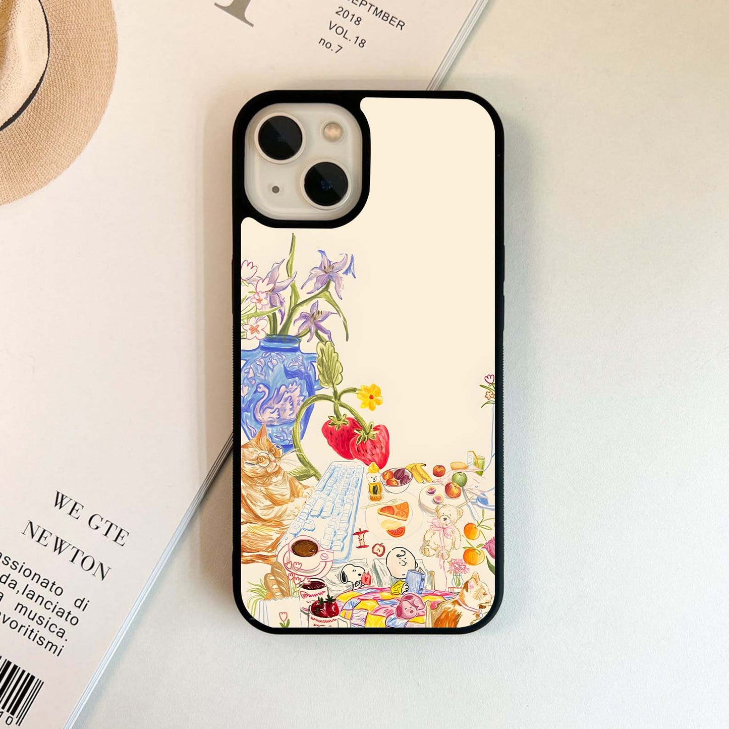 Aesthetic Retro Bloom Board Glass Case