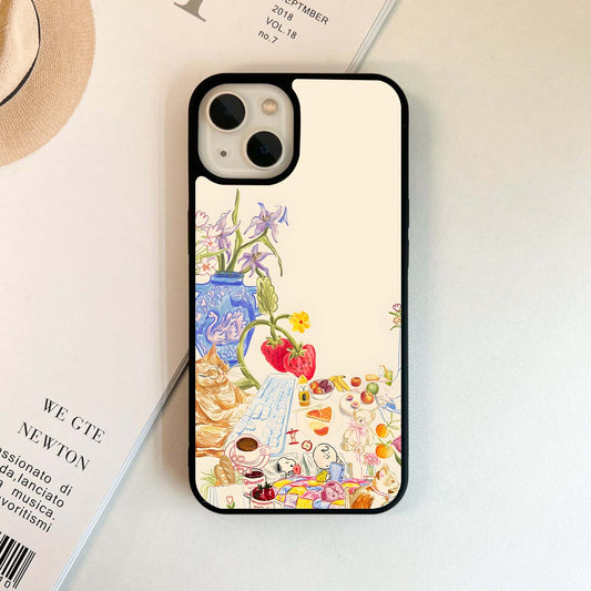 Aesthetic Retro Bloom Board Glass Case