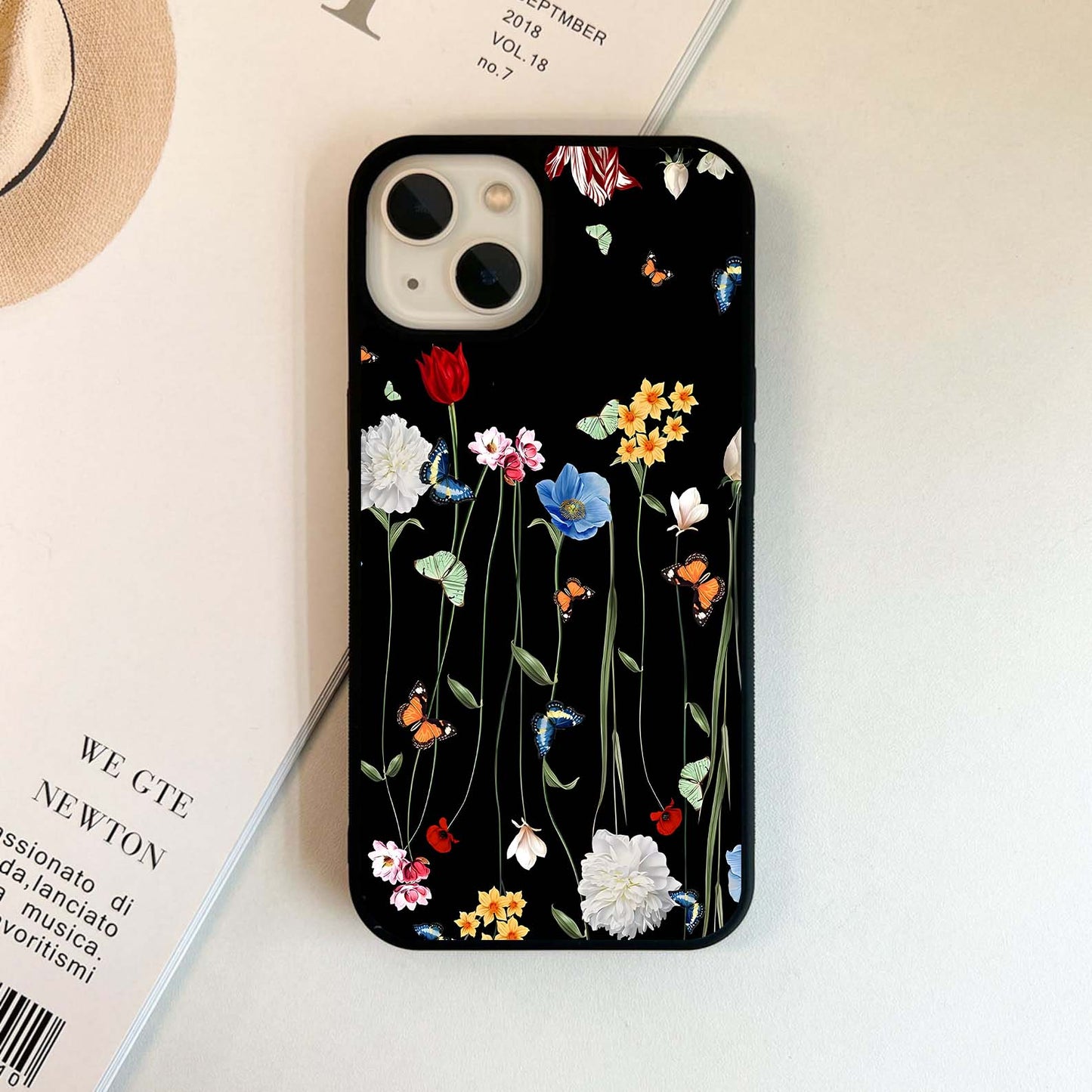 Butterflies & Blooms Glass Case