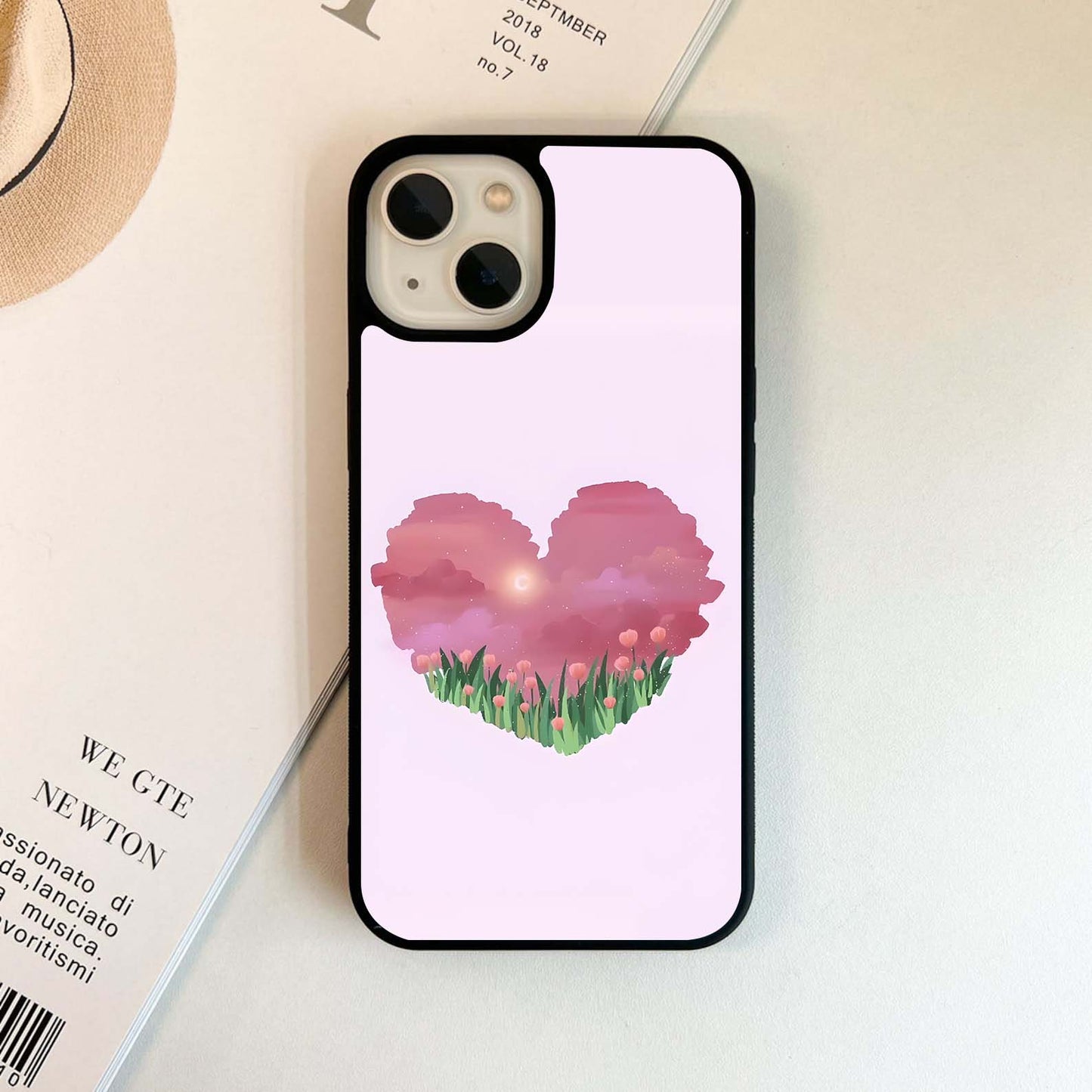 Tulip Under Heart Glass Case